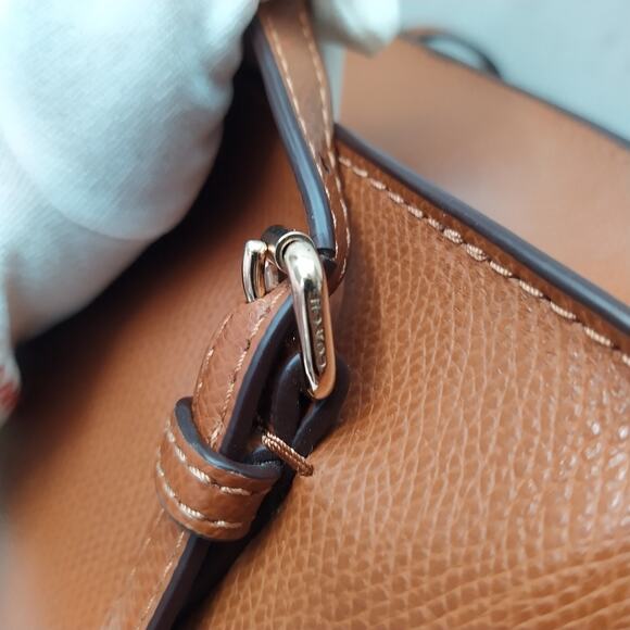 Coach Brown Pebbled Leather Turnlock Double Handles Large Tote Shoulder Bag - Picture 16 of 16